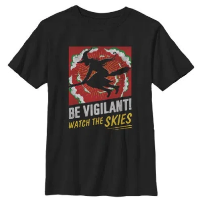 Wicked: For Good Kids'  Boy's Wicked For Good Elphaba Watch The Skies  Graphic T-shirt In Black