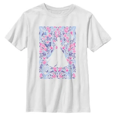 Wicked: For Good Kids'  Boy's Wicked For Good Glinda Floral Purple And Pink Poster  Graphic T-shirt In White