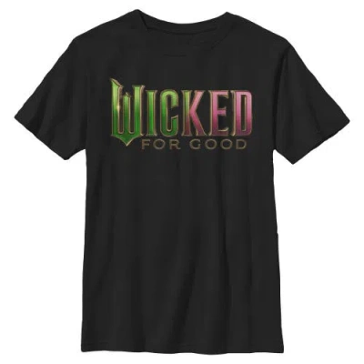 Wicked: For Good Kids'  Boy's Wicked For Good Official Tonal Logo  Graphic T-shirt In Black