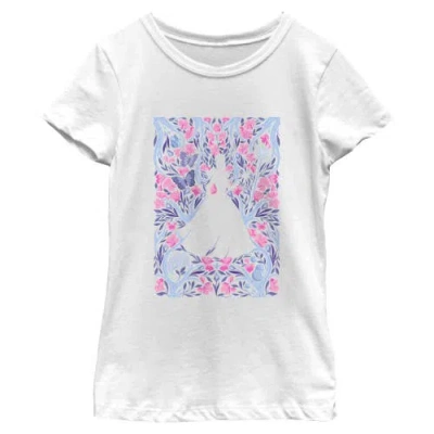 Wicked: For Good Kids'  Girl's Wicked For Good Glinda Floral Purple And Pink Poster  Graphic T-shirt In White