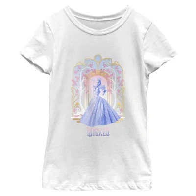 Wicked: For Good Kids'  Girl's Wicked For Good Glinda Flowers And Trees  Graphic T-shirt In White