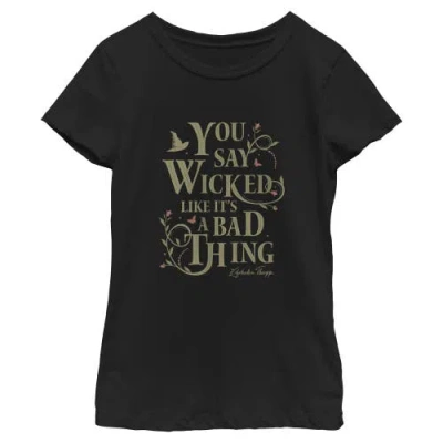 Wicked: For Good Kids'  Girl's Wicked For Good You Say It Like It's A Bad Thing  Graphic T-shirt In Black