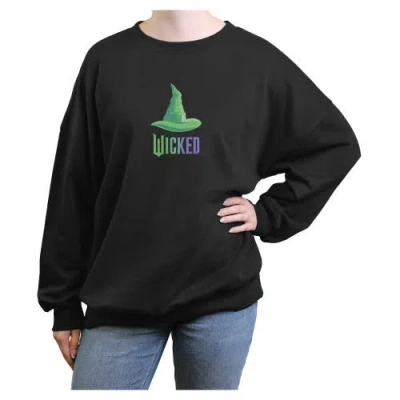 Wicked: For Good Junior's Wicked For Good Elphaba Classic Hat Logo Sweatshirt In Black
