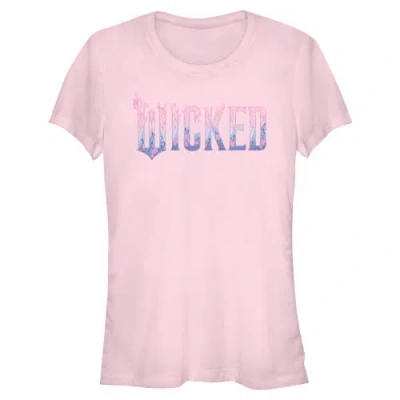 Wicked: For Good Kids'  Junior's Wicked For Good Floral Pink And Purple Logo  Graphic T-shirt