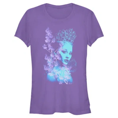 Wicked: For Good Kids'  Junior's Wicked For Good Glinda Double Exposure Portrait  Graphic T-shirt In Purple