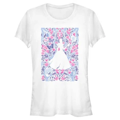 Wicked: For Good Kids'  Junior's Wicked For Good Glinda Floral Purple And Pink Poster  Graphic T-shirt In White