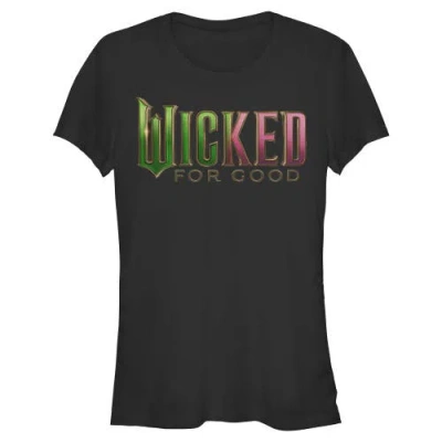 Wicked: For Good Kids'  Junior's Wicked For Good Official Tonal Logo  Graphic T-shirt In Black
