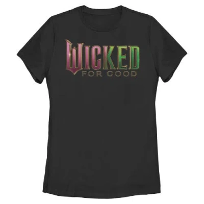 Wicked: For Good Wicked For Good Official Pink And Green Logo  Graphic T-shirt In Black