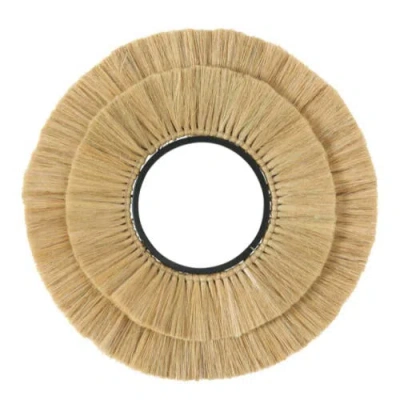 Wicker Village Grass Mirror In Brown