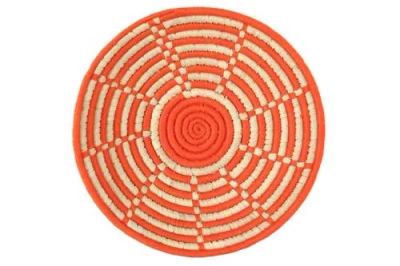 Wicker Village Orange Wall Basket