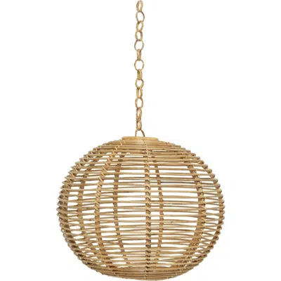 Wicker Village Round Lamp Shade In Brown