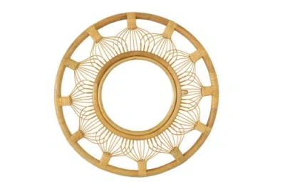 Wicker Village Whisker Mirror In Brown