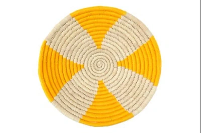Wicker Village Yellow Wall Basket