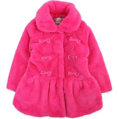 Widgeon Kids'  Faux Fur Bow Princess Coat In Pink