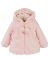 Widgeon Faux Fur Hooded Zip Front Smocked Jacket In Pink