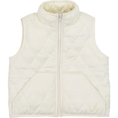 Widgeon Babies'  Faux Fur Lined Zip Front Quilted Barn Vest In Neutral