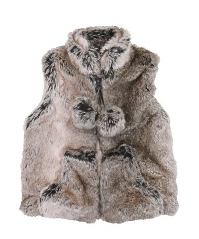 Widgeon Kids'  Faux Fur Plush Zip Front Vest In Gray