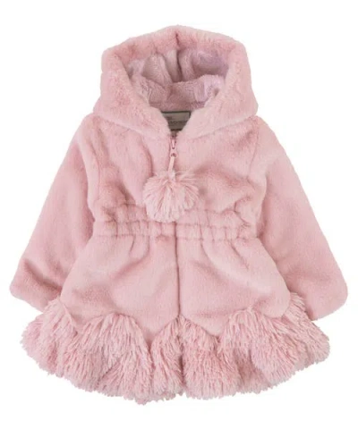 Widgeon Kids'  Faux Fur Smocked Waist Coat In Pink