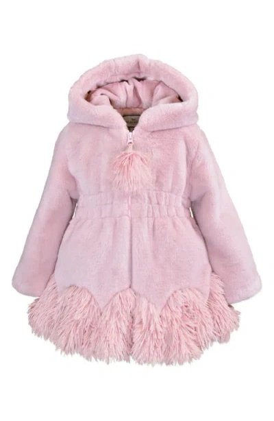 Widgeon Kids'  Faux Fur Smocked Waist Coat In Pink