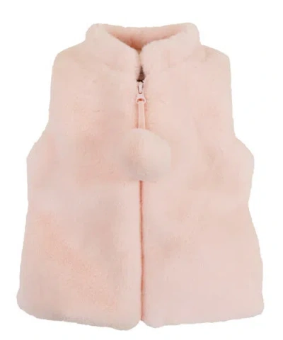 Widgeon Babies'  Faux Fur Zip Front Vest In Pink
