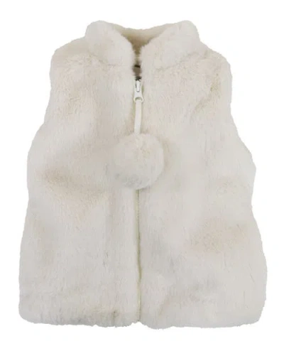 Widgeon Babies'  Faux Fur Zip Front Vest In White