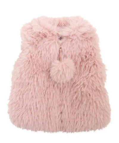 Widgeon Babies'  Faux Fur Zip Front Vest In Pink
