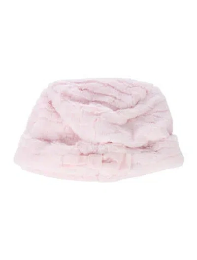 Pre-owned Widgeon Kids' Girls' Faux Fur Bucket Hat In Pink