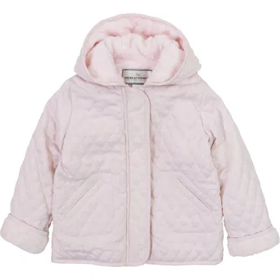 Widgeon Kids'  Hooded Faux Fur Lined Quilted Barn Jacket In Pink