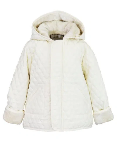 Widgeon Babies'  Hooded Zip Quilted Barn Jacket In White