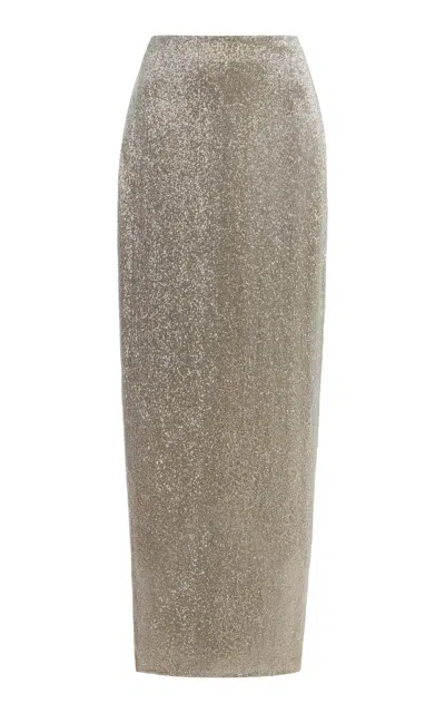 Wiederhoeft Beaded Maxi Skirt In Gray