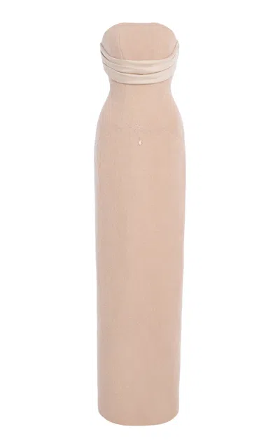 Wiederhoeft Brushed Wool Historian Gown In Pink