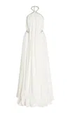 Wiederhoeft Chain-detailed Linen Gown In White
