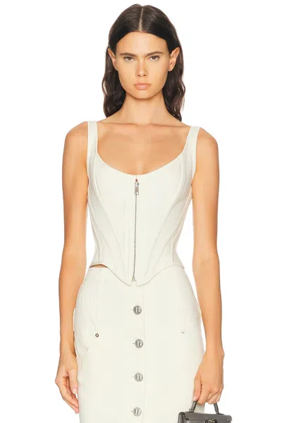 Wiederhoeft Zip Denim Corset In White