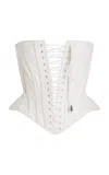 Wiederhoeft Denim Corset Top In Ivory