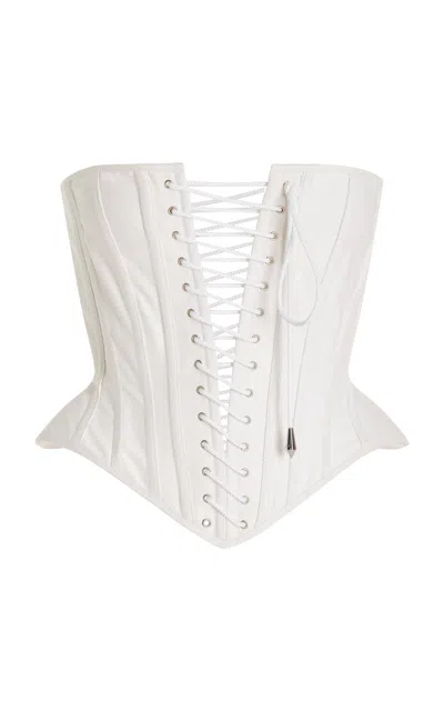 Wiederhoeft Denim Corset Top In Ivory