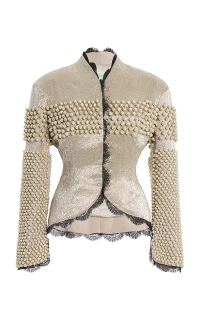 Wiederhoeft Embroidered Tulip Jacket In Neutral