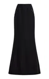 Wiederhoeft Embroidered Wool Fluted Maxi Skirt In Black