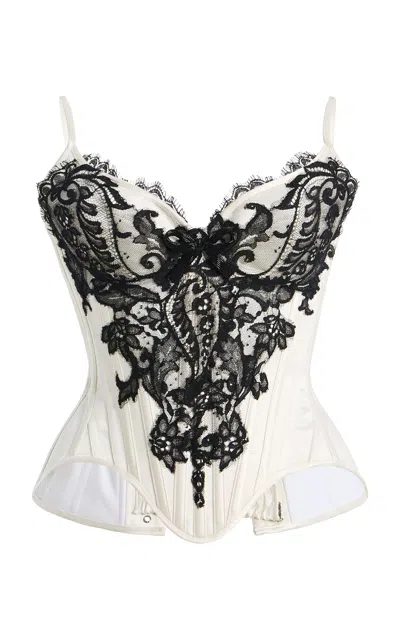 Wiederhoeft Exclusive Lace Corset Top In Neutral