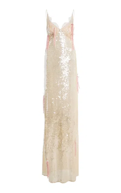 Wiederhoeft Exclusive Paillette Maxi Dress In Silver