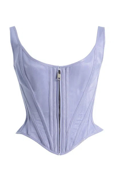 Wiederhoeft Exclusive Venus Moire Corset In Purple