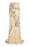 Wiederhoeft Fil-coupé Silk Bias-cut Gallery Maxi Skirt In Animal Print