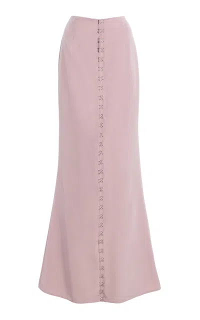 Wiederhoeft Flared Bengaline Maxi Skirt In Pink