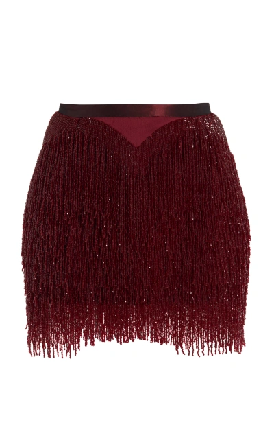 Wiederhoeft Fringe Mini Skirt In Red