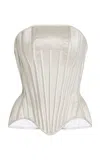 Wiederhoeft Julie Satin Corset Top In Light Grey