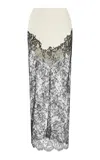 Wiederhoeft Cotton-blend Chantilly Lace And Metallic Jacquard Maxi Skirt In Ivory