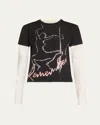 Wiederhoeft Layered Hotfix Crystal Remember Me Print T-shirt In Black