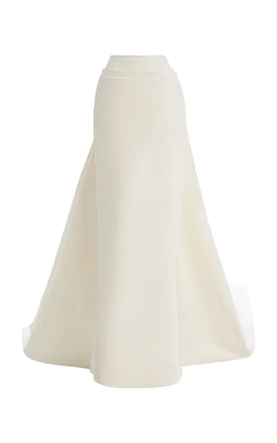 Wiederhoeft Ophelia Draped Double-faced Silk-satin Maxi Skirt In Neutral