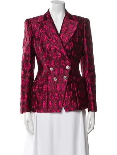 Pre-owned Wiederhoeft Printed Blazer W/ Tags In Red