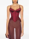 Wiederhoeft Salon Silk-satin Bustier Top In Burgundy