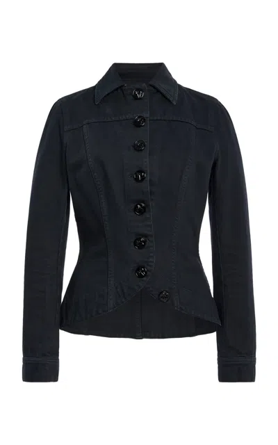 Wiederhoeft Salon Tailored Denim Jacket In Blue